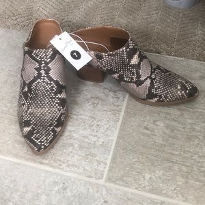 Snake print booties